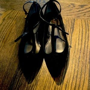 Tory Burch black suede flats very little wear